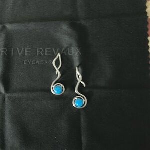 New inbox, silver, and turquoise drop earrings.